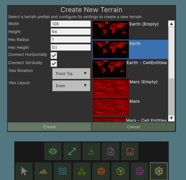 Create Terrain Popup