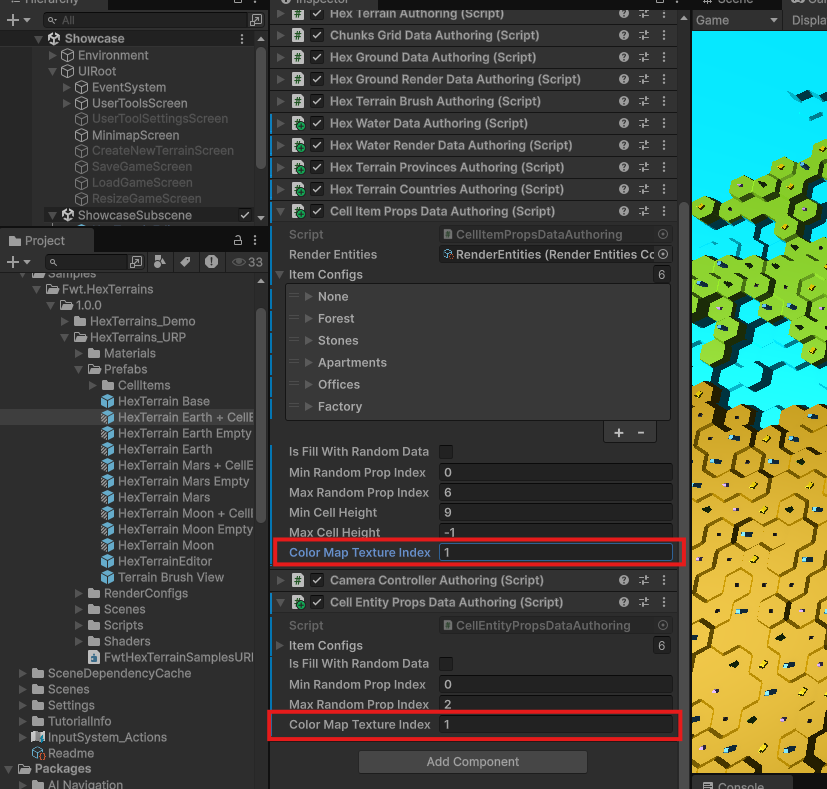 Terrain Prefab Color Textures Setup