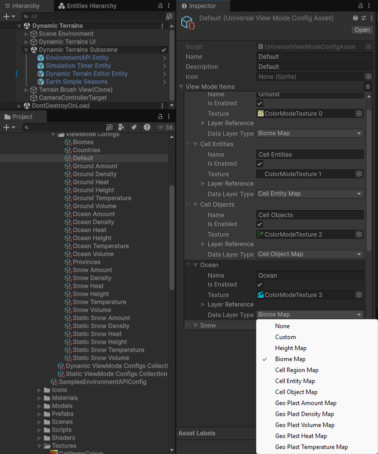 Configure ViewMode Asset